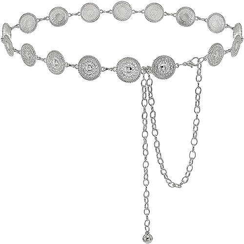 Liutufy Trendige Damen O-Ring verstellbare Taillenkette - Mode-Accessoire für Jeans und Kleider, L: 53.1 in/135 cm, Metall von Liutufy