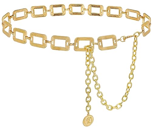 Liutufy Trendige Damen O-Ring verstellbare Taillenkette - Mode-Accessoire für Jeans und Kleider, XL: 59 in/150 cm, Nicht-Edelmetall, Kein Edelstein von Liutufy