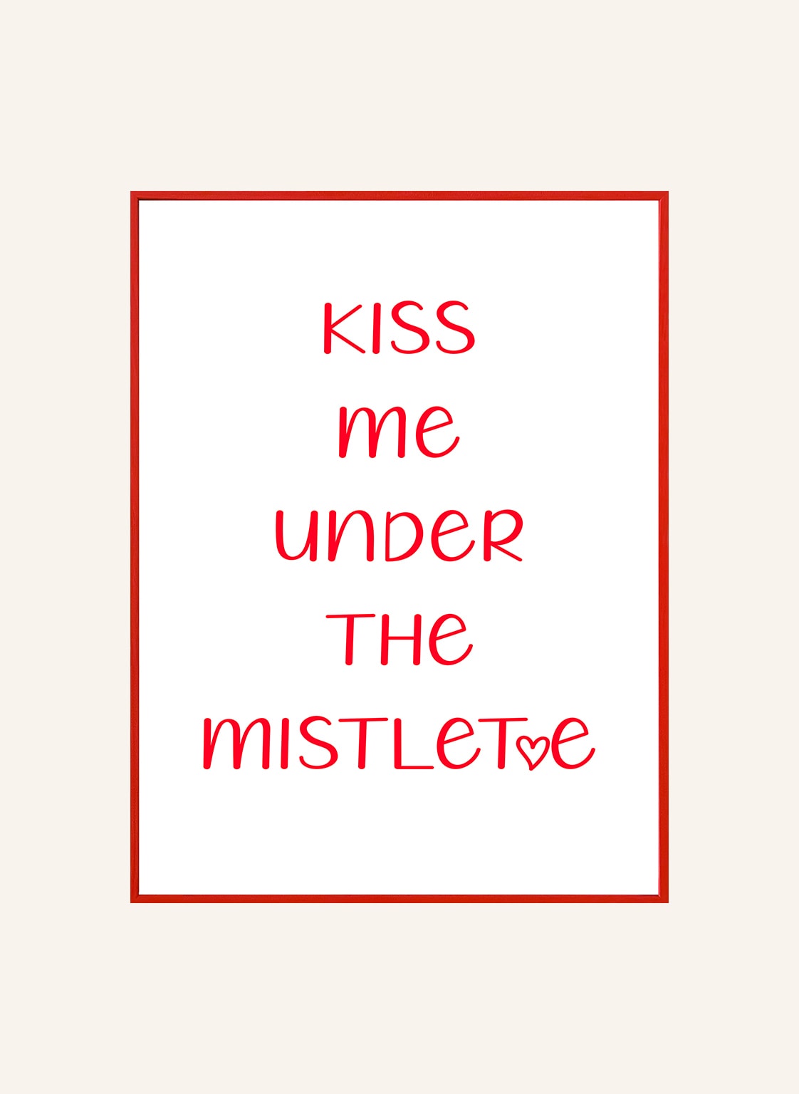 Liv Corday Wandbild Mistelzweig Mit Rahmen rot von Liv Corday