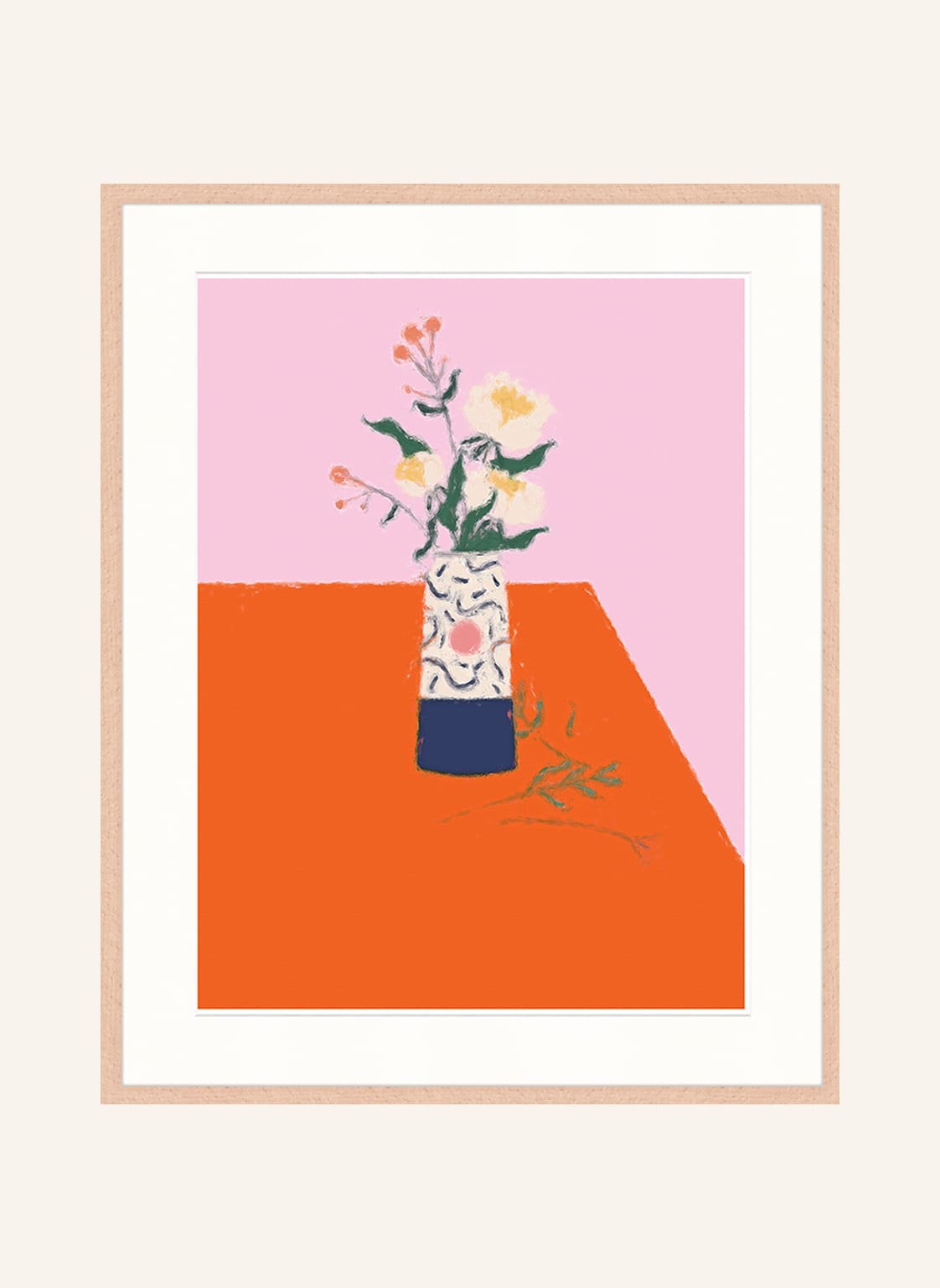 Liv Corday Wandbild Vase Mit Blumen Mit Rahmen braun von Liv Corday