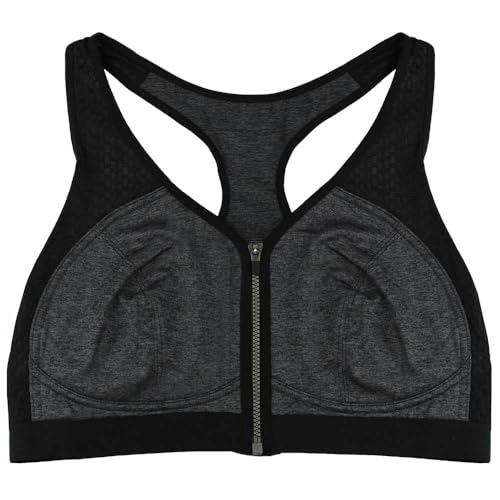 Liv Lingerie Damen Sport-BH mit Reißverschluss vorne, bügellos, Racerback, Schwarz und Grau, UK-Größe, schwarz / grau, 85D Liv Lingerie Damen Sport-BH mit Reißverschluss vorne, bügellos, Racerback, Schwarz und Grau, UK-Größe, schwarz / grau, 85D von Liv Lingerie