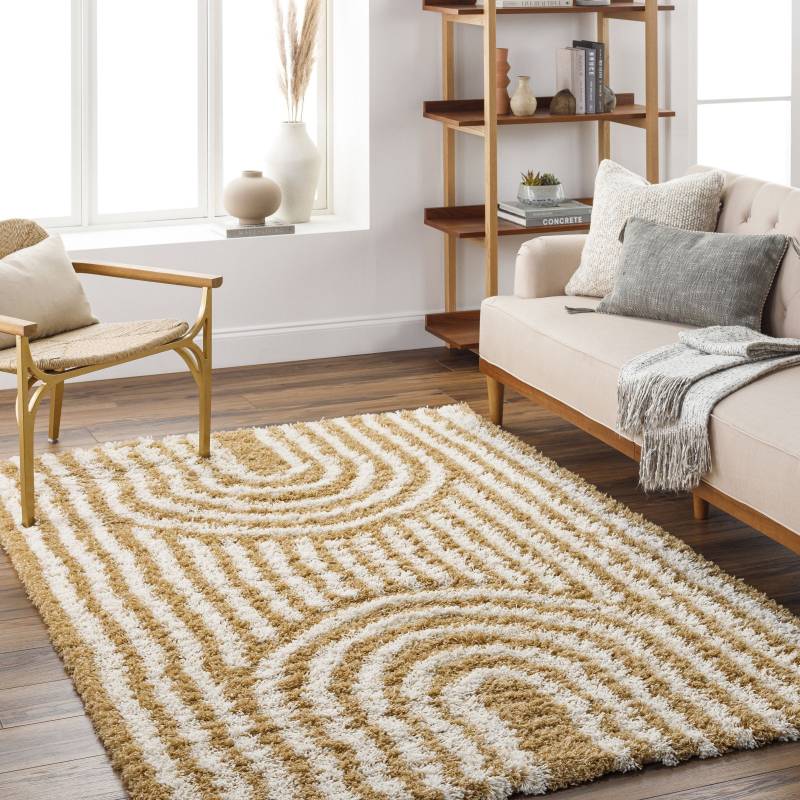 Livabliss Hochflor-Teppich "DUBAI" rechteckig 52 mm Höhe Shaggy Hochflorteppich, Flauschiger, Boho Wohnzimmerteppich/Läufer von Livabliss