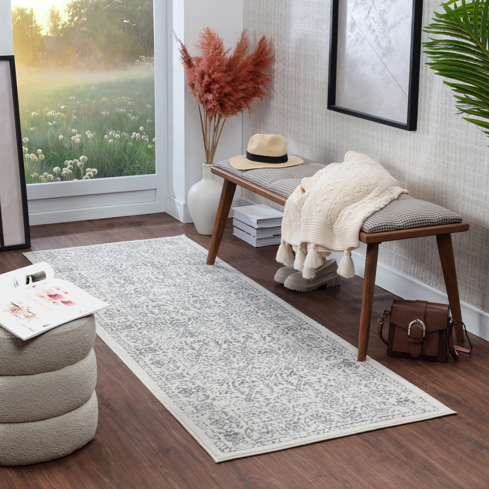 Livabliss Teppich "EJURA" rechteckig 8 mm Höhe Vintage Orientteppich, Kurzflor Boho Wohnzimmerteppich, Läufer von Livabliss