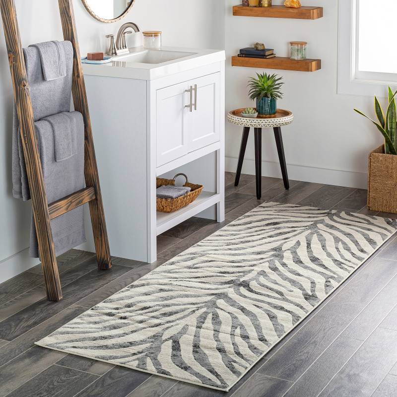 Livabliss Teppich "LUANDA" rechteckig 11 mm Höhe Skandinavischer Teppich, Boho Wohnzimmerteppich/Läufer im Zebra Muster Livabliss Teppich "LUANDA" rechteckig 11 mm Höhe Skandinavischer Teppich, Boho Wohnzimmerteppich/Läufer im Zebra Muster von Livabliss