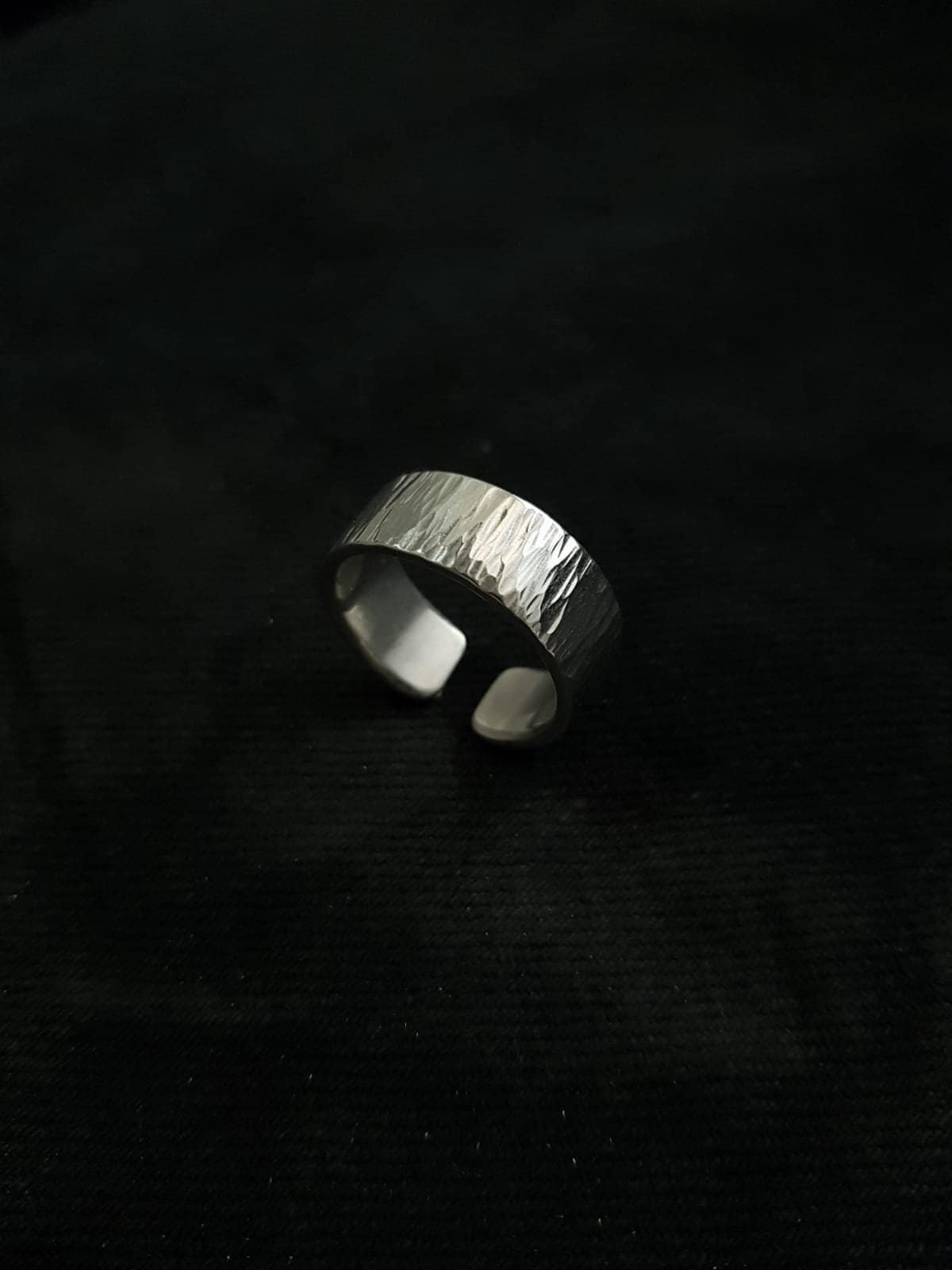 Offene Sterling Silber Ring - Rinde Textur Breit von LivadasDesign