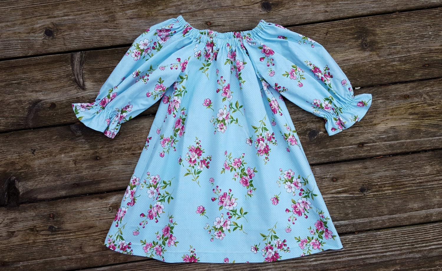 Blaues Shabby Chic Blumen Bauernkleid, Mädchenkleid, Mädchenkleidung, Frühlingskleid, Frühlingskleidung, Osterkleid, Coming Home Kleid Blaues Shabby Chic Blumen Bauernkleid, Mädchenkleid, Mädchenkleidung, Frühlingskleid, Frühlingskleidung, Osterkleid, Coming Home Kleid von Livanni