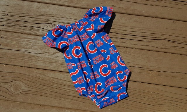 Mädchen Chicago Cubs Romper, Mlb Bubble Major League Baseball Mädchen Chicago Cubs Romper, Mlb Bubble Major League Baseball von Livanni