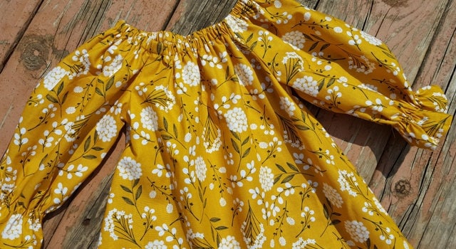 Mädchen Kleid Senf Geblümten, Herbst Kleid, Thanksgiving Ernte Kleinkind Herbstkleidung Mädchen Kleid Senf Geblümten, Herbst Kleid, Thanksgiving Ernte Kleinkind Herbstkleidung von Livanni