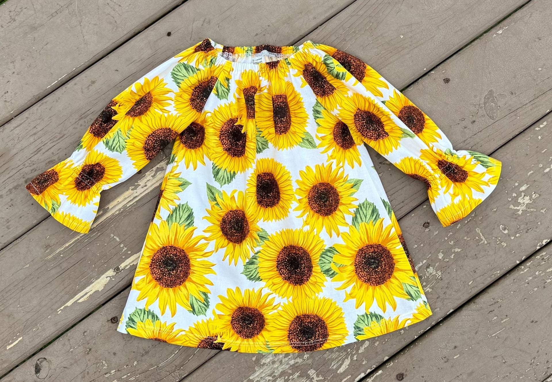 Mädchen Kleid Sonnenblume, Herbst Kleid, Kleinkind Mädchen Kleid Sonnenblume, Herbst Kleid, Kleinkind von Livanni