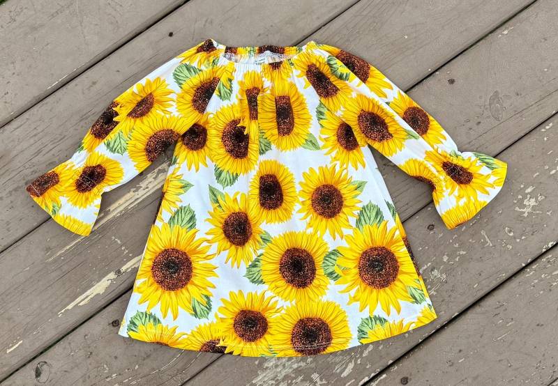 Mädchen Kleid Sonnenblume, Herbst Kleid, Kleinkind Mädchen Kleid Sonnenblume, Herbst Kleid, Kleinkind von Livanni