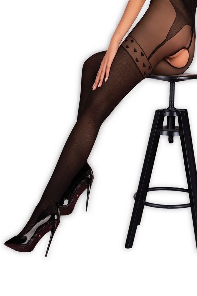 Livco Corsetti Fashion Feinstrumpfhose Ouvert-Strumpfhose schwarz elastisch transparent 20 DEN (1 St) von Livco Corsetti Fashion