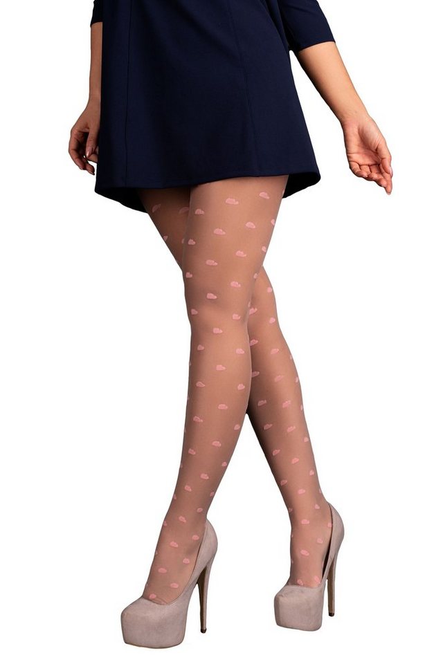 Livco Corsetti Fashion Feinstrumpfhose Strumpfhose beige elastisch transparent Muster 20 DEN (1 St) von Livco Corsetti Fashion