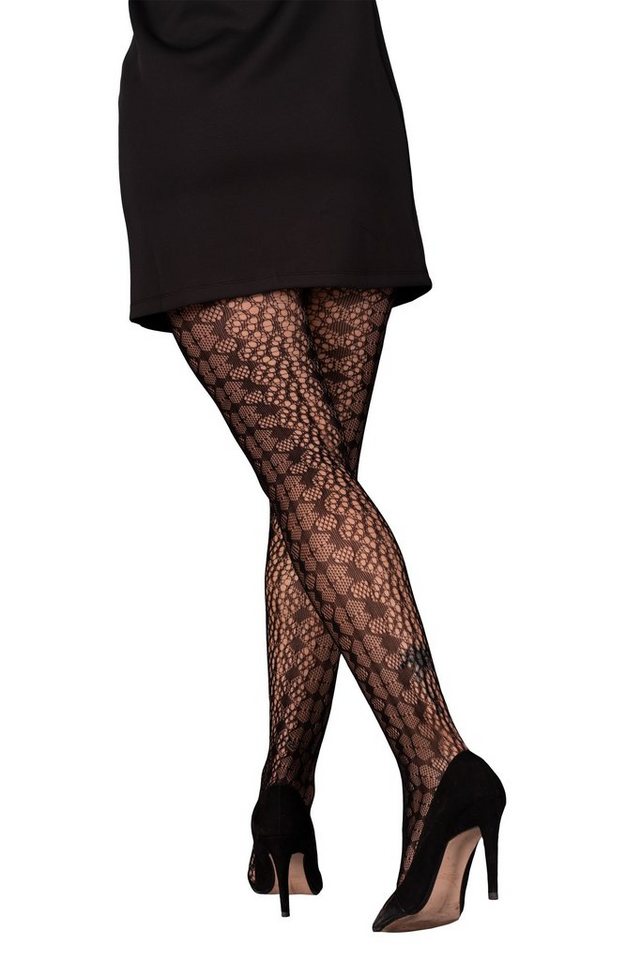 Livco Corsetti Fashion Feinstrumpfhose Strumpfhose schwarz aus Netz elastisch transparent 20 DEN (1 St) von Livco Corsetti Fashion