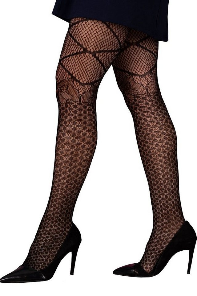 Livco Corsetti Fashion Feinstrumpfhose Strumpfhose schwarz aus Netz elastisch transparent 20 DEN (1 St) von Livco Corsetti Fashion