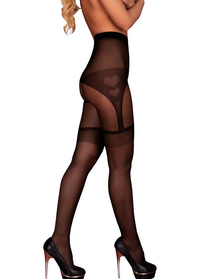 Livco Corsetti Fashion Feinstrumpfhose Strumpfhose schwarz elastisch transparent Muster 20 DEN (1 St) von Livco Corsetti Fashion