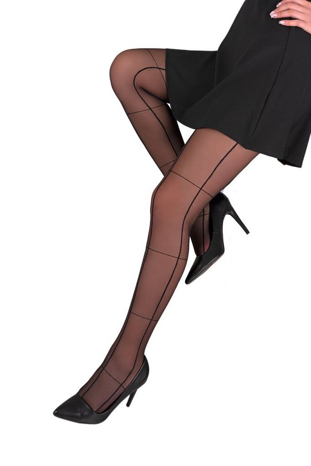 Livco Corsetti Fashion Feinstrumpfhose Strumpfhose schwarz elastisch transparent Muster 20 DEN (1 St) von Livco Corsetti Fashion