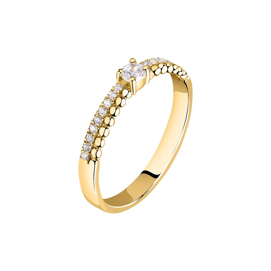 Live Diamond Damenring LDY019114010 375er Gelbgold, recycelt von Live Diamond