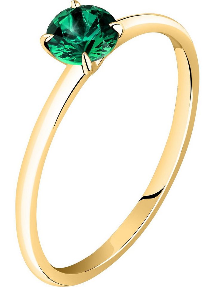 Live Diamond Diamantring, Smaragd (synthetisch), Lab Grown von Live Diamond