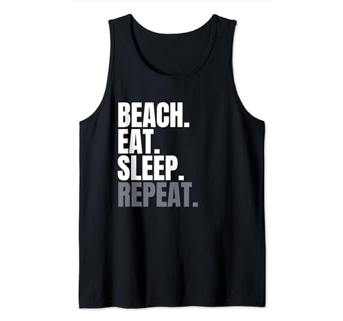 Beach Eat Sleep Repeat Shirt für Herren, Beachcombing, Strand Tank Top von Live Eat Sleep Repeat