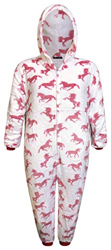 Kinder Einhorn Onesie Mädchen Bequeme Pyjamas Jungen weichen Schlafanzug Geschenke für Kinder Tier Jumpsuit Dress Up Kostüm,95( Weiß und Rosa) von Live It Style It