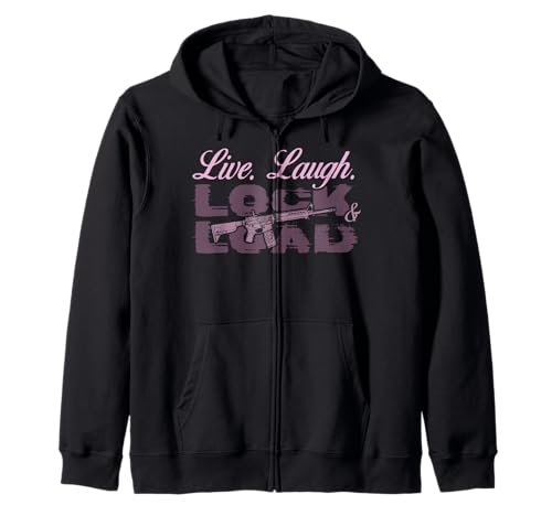 Live Laugh Lock and Load Waffenliebhaber für Mädchen, Waffenbesitzer, 2A Kapuzenjacke von Live Laugh Lock And Load Outfits