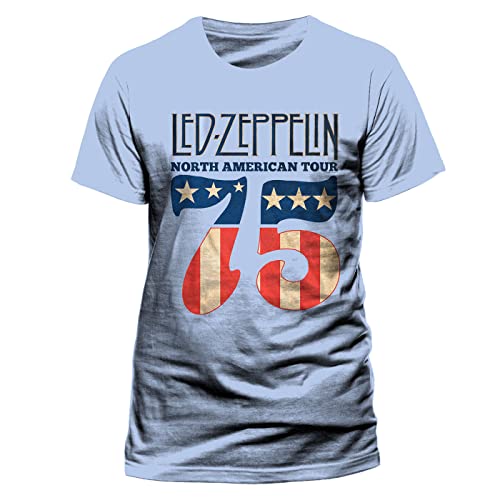 CID Herren LED Zeppelin-US 75 T-Shirt, Blau (Blue), X-Large von CID
