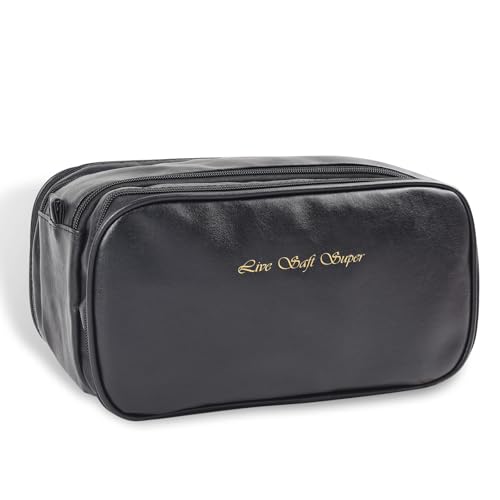 Live Saft Super Reise-Kulturbeutel für Damen, großes Fassungsvermögen, Kosmetik-Organizer, tragbar, wasserdicht, offen, flach, Reise-Make-up-Tasche, Make-up-Aufbewahrung mit Trennwand und Griff Live Saft Super Reise-Kulturbeutel für Damen, großes Fassungsvermögen, Kosmetik-Organizer, tragbar, wasserdicht, offen, flach, Reise-Make-up-Tasche, Make-up-Aufbewahrung mit Trennwand und Griff von Live Saft Super