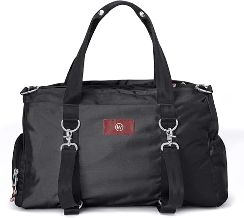 Live Well 360 Gym Duffel Bag für Damen oder Herren - Tasche mit Schuh, Laptop & Nassfach - Perfekte Sport oder Workout Umhängetasche mit mehreren Fächern - Crossfit, Yoga, Boxen - THE LUXX, Schwarz, von Live Well 360