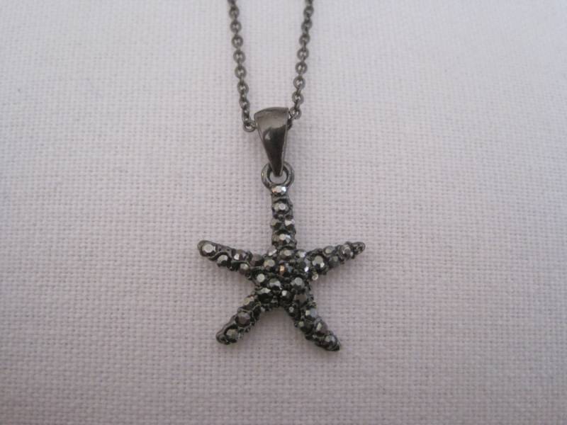 Hämatit Seestern Halskette - Strass Rauchquarz Kristall Strand Hochzeiten Geschenk Maritimer Schmuck Hämatit Seestern Halskette - Strass Rauchquarz Kristall Strand Hochzeiten Geschenk Maritimer Schmuck von LiveCoastal