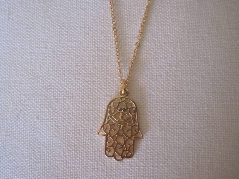 Hamsa Hand Halskette - Gold Gravierte Evil Eye Hamsa Hand Halskette - Gold Gravierte Evil Eye von LiveCoastal
