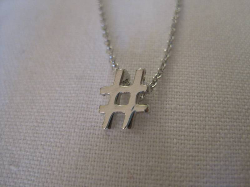 Hashtag Kette Silber - Massive Silberfarbene von LiveCoastal