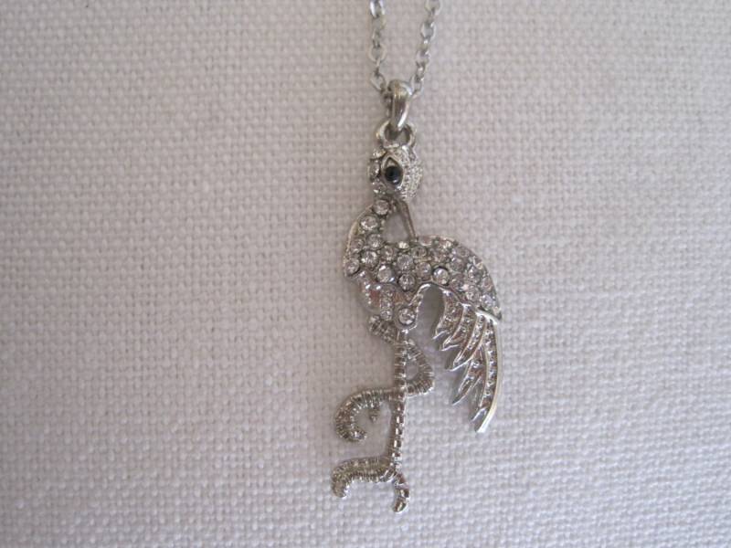Silber Strass Flamingo Halskette - Tier Schmuck Silber Strass Flamingo Halskette - Tier Schmuck von LiveCoastal