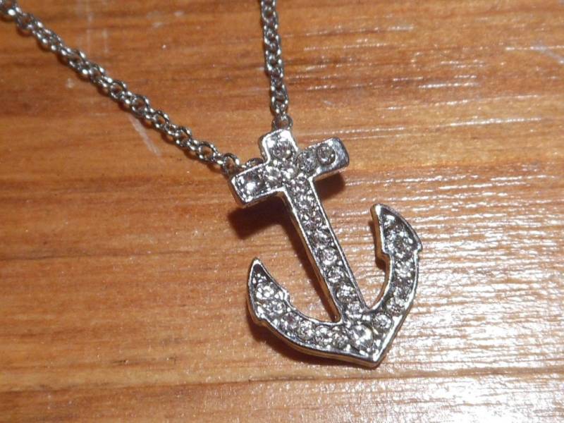 strass Winzige Silber Anker Halskette - Dünne strass Winzige Silber Anker Halskette - Dünne von LiveCoastal