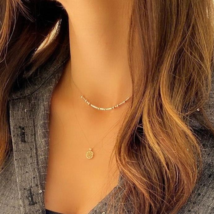Benutzerdefinierte Morse-Code-Halskette Silber, 14K Gold Gefüllt Zierliche Name Minimalist Halskette, Versteckte Nachricht, Morse-Code Schmuck von LiveGemsInspirations