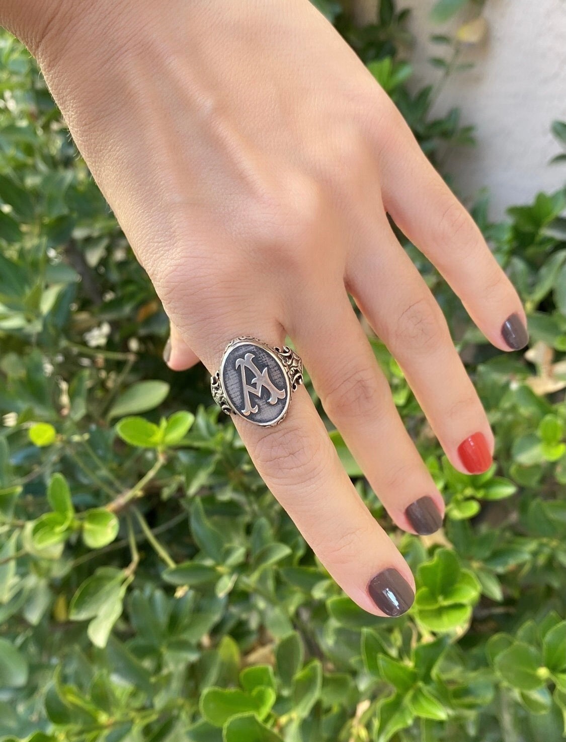 Initial Buchstabe Herren Ringe Eheringe Familie Signet Man Ring Statement Valentinstag Geschenk Freund, Vatertag Jahrestag von LiveGemsMenStyle