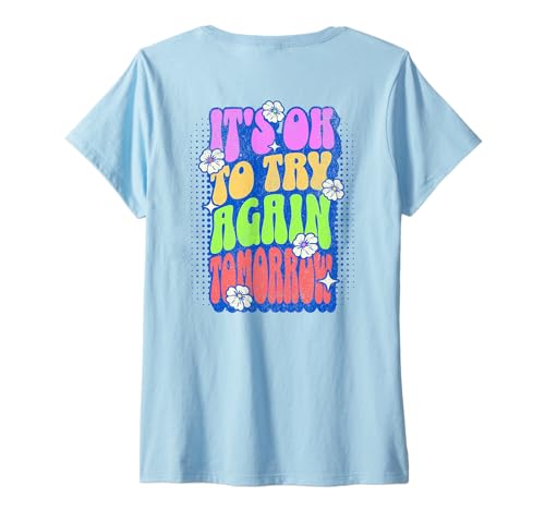 Damen Positive Retro-Motivation, erhebendes Zitat T-Shirt mit V-Ausschnitt Damen Positive Retro-Motivation, erhebendes Zitat T-Shirt mit V-Ausschnitt von LiveHappy