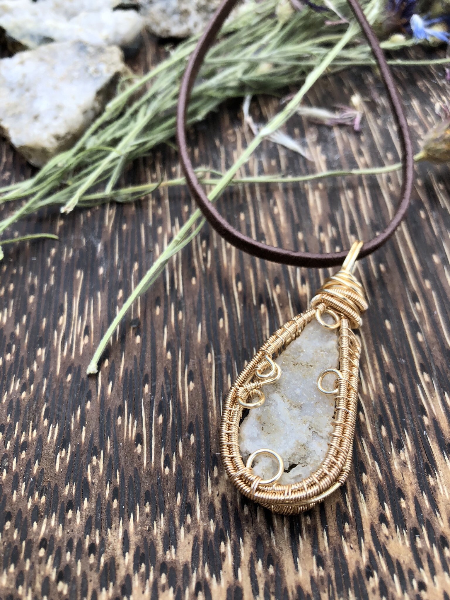 Doppelseitige Druzyquarz Halskette Doppelseitige Druzyquarz Halskette von LiveLoveCrystalShop