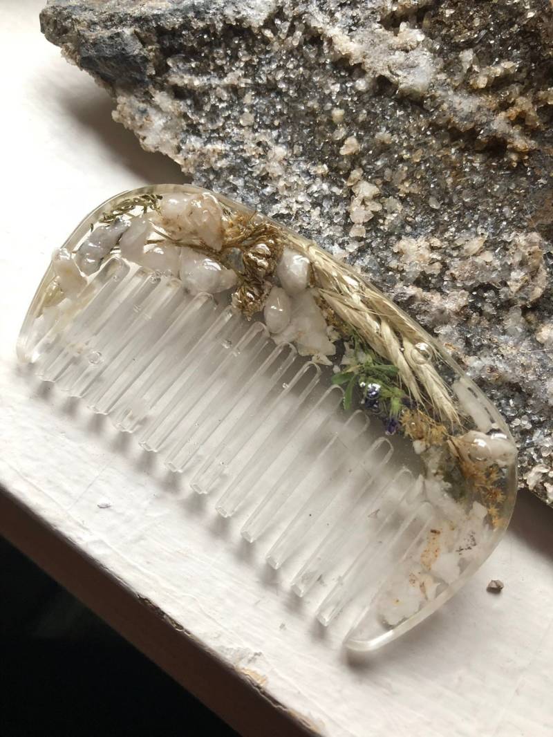 Erdkristall Haarkamm Erdkristall Haarkamm von LiveLoveCrystalShop