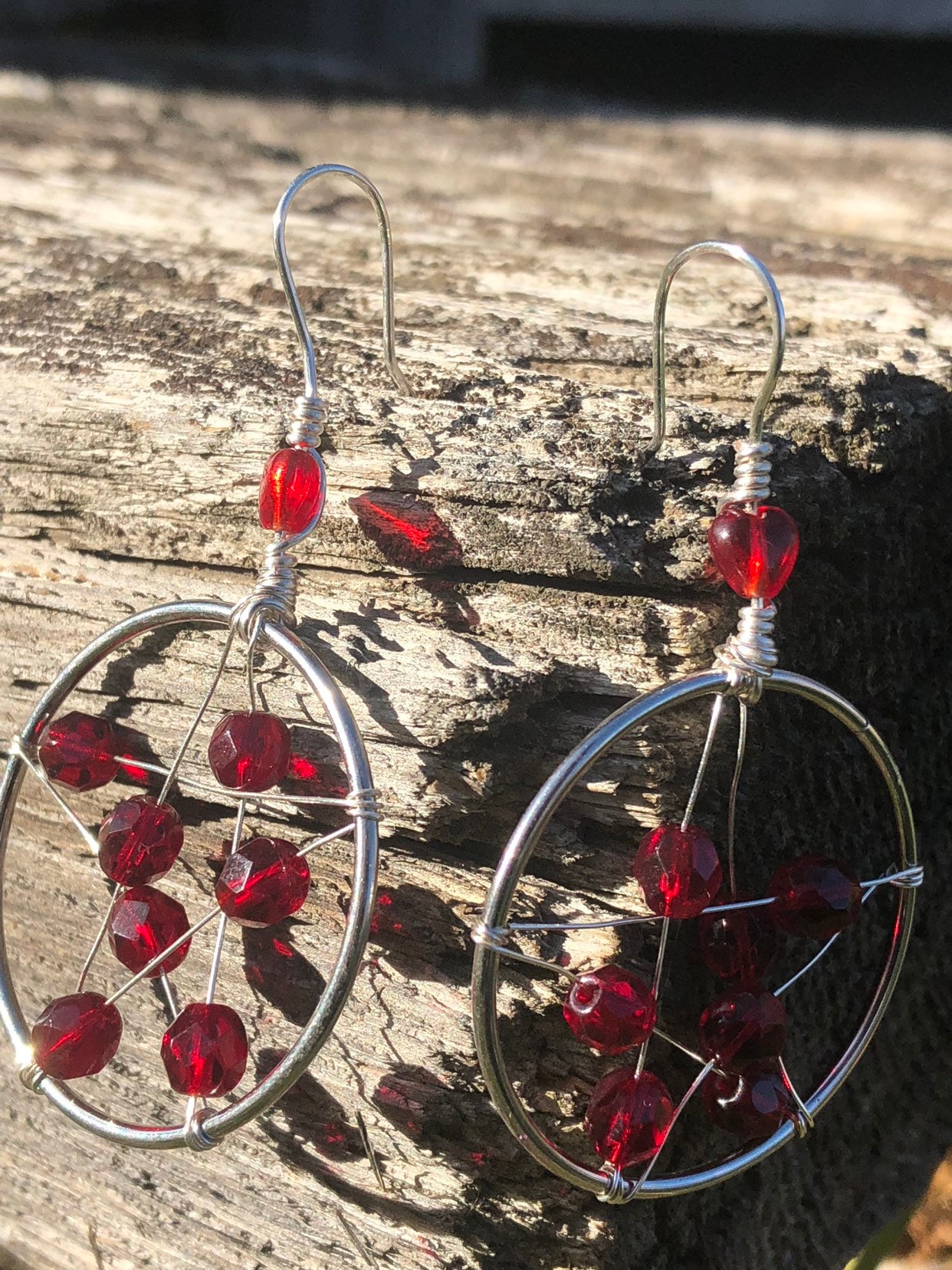 Rubin Herz Pentagramm Baumelnde Reifen Rubin Herz Pentagramm Baumelnde Reifen von LiveLoveCrystalShop