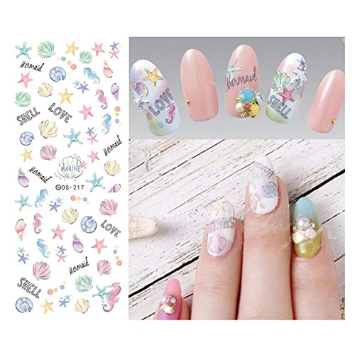 Livecity DIY Nail Sticker, wasserdichte Fisch Muschel Seestern Nail Sticker Full Cover Wrap DIY Adhesive Decor 217# von Livecitys