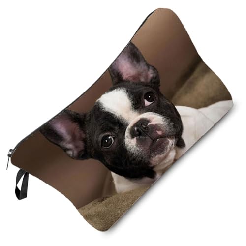 Livel lhood Hz4948 Reisetasche für Damen, Motiv: Französische Bulldogge, bedruckt, Kosmetiktasche, Make-up-Tasche, kleine Tasche, Geschenk für Frauen, hz4948, Blumenmuster von Livel lhood