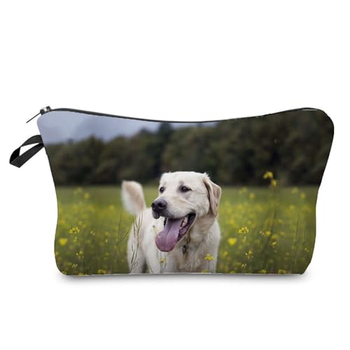 Livel lhood Hz5148 Damen Reisetasche mit Labrador-Muster, bedruckte Kosmetiktasche, Make-up-Tasche, kleine Tasche, Geschenk für Frauen, hz5148, Blumenmuster von Livel lhood