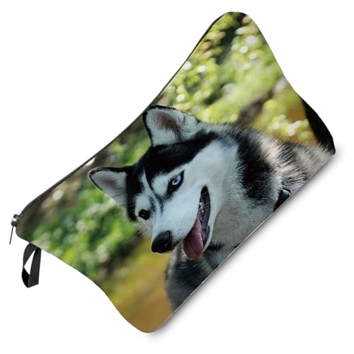 Livel lhood Hz5168 Reisetasche für Damen, Motiv: sibirischer Husky, bedruckt, Kosmetiktasche, Make-up-Tasche, kleine Tasche, Geschenk für Frauen, hz5168, Blumenmuster von Livel lhood