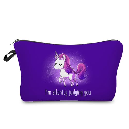 Livel lhood Hz6133 Damen Reisetasche mit Einhorn-Muster, bedruckte Kosmetiktasche, Make-up-Tasche, kleine Tasche, Geschenk für Frauen, hz6133, Blumenmuster von Livel lhood