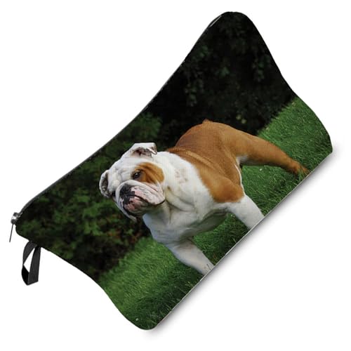 Livel lhood Hz8327 Reisetasche für Damen, Motiv: britische Bulldogge, bedruckt, Kosmetiktasche, Make-up-Tasche, kleine Tasche, Geschenk für Frauen, hz8327, Blumenmuster von Livel lhood