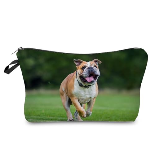 Livel lhood Hz8330 Damen Reisetasche mit britischem Bulldoggen-Muster, bedruckte Kosmetiktasche, Make-up-Tasche, kleine Tasche, Geschenk für Frauen, hz8330, Blumenmuster von Livel lhood