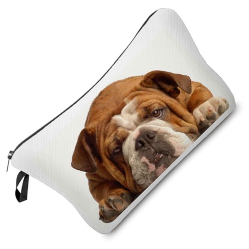 Livel lhood Hz8333 Reisetasche für Damen, Motiv: britische Bulldogge, bedruckt, Kosmetiktasche, Make-up-Tasche, kleine Tasche, Geschenk für Frauen, hz8333, Blumenmuster von Livel lhood