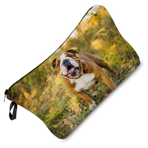 Livel lhood Hz8338 Reisetasche für Damen, Motiv: britische Bulldogge, bedruckt, Kosmetiktasche, Make-up-Tasche, kleine Tasche, Geschenk für Frauen, hz8338, Blumenmuster von Livel lhood