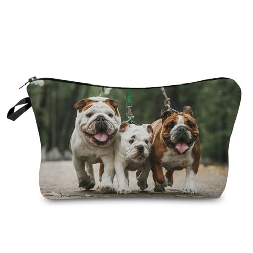 Livel lhood Hz8340 Damen Reisetasche mit britischem Bulldoggen-Muster, bedruckte Kosmetiktasche, Make-up-Tasche, kleine Tasche, Geschenk für Frauen, hz8340, Blumenmuster von Livel lhood