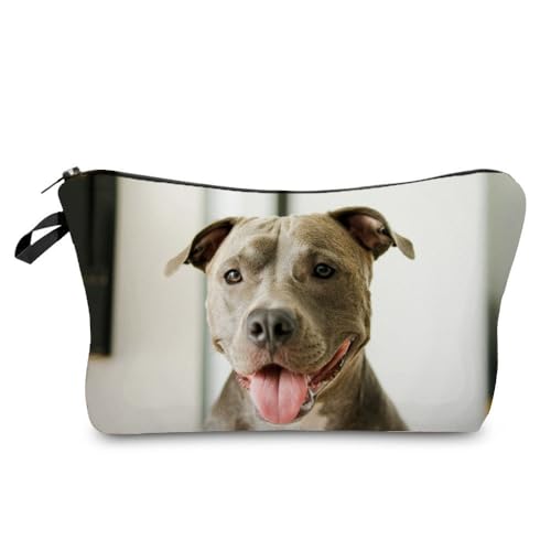 Livel lhood Hz8346 Reisetasche für Damen, Motiv: Staffordshire Bullterrier, bedruckt, Kosmetiktasche, Make-up-Tasche, kleine Tasche, Geschenk für Frauen, hz8346, Blumenmuster von Livel lhood